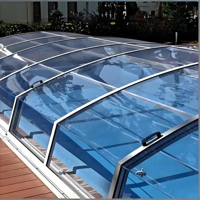 Un buen precio. Panel de cubierta de piscina de policarbonato flexible y ligero de 16 mm para cubierta rápida de piscina interior en línea