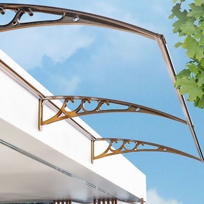 Hoja de policarbonato Canopy de ventana impermeable 1000 mm de ancho Bracket de color negro