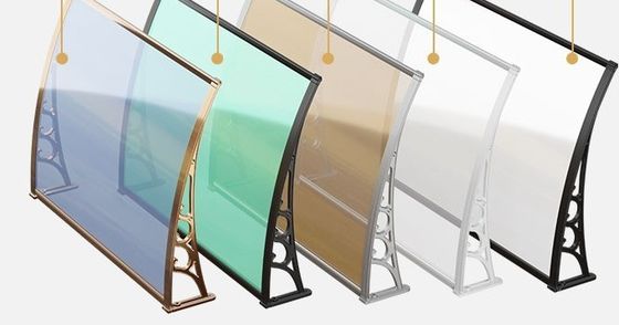 Toldo de ventana de policarbonato DIY con soporte blanco negro o gris