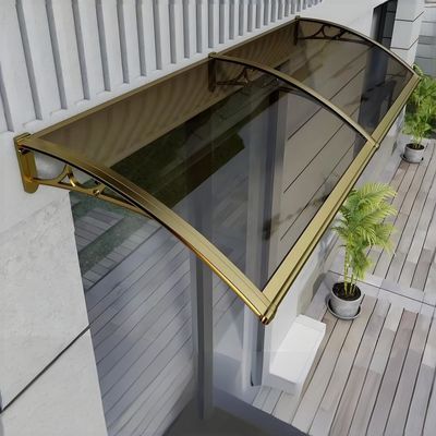 Moderno ajustable bricolaje soporte de aluminio hoja de PC techo protección contra la lluvia y el sol
