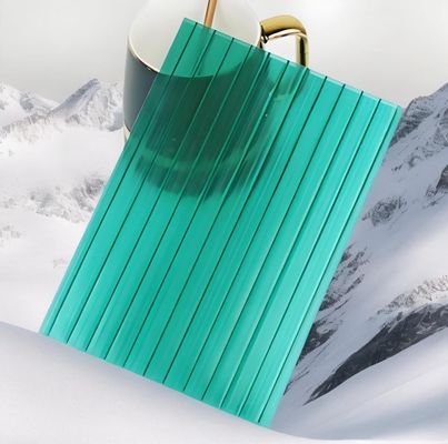 3mm Twin Wall pc hoja hueca Película protectora de PE Anti UV Revestimiento 100% materias primas