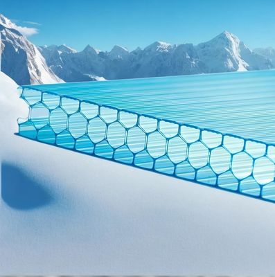 10 mm Twinwall UV Bloqueado invernadero Transparente de policarbonato hoja de panal de miel