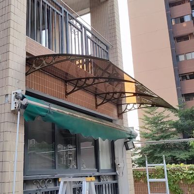 Proteja su puerta y el área de entrada con soporte de aluminio Bronce de policarbonato PC hoja sólida Canopy fuerte resistente a los impactos y resistente a los UV