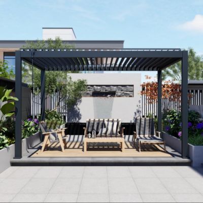 Un buen precio. Pergola eléctrica y manual de aluminio de peso ligero para espacios de ocio al aire libre en línea