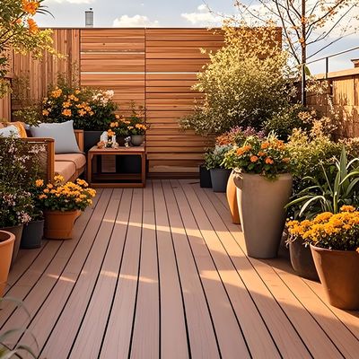 Pavimento de aleación de aluminio de color madera recubierto con TPE para patio balcón parque