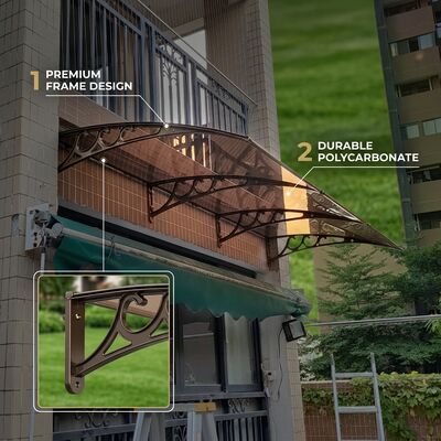 El ancho depende del dosel de PC Cubierta general para exteriores Hoja de policarbonato diseñada para brindar protección contra el sol, la lluvia y el viento